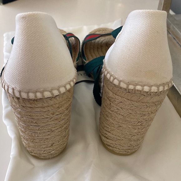 Gucci canvas/espadrille wedge sandals - Picture 3 of 7
